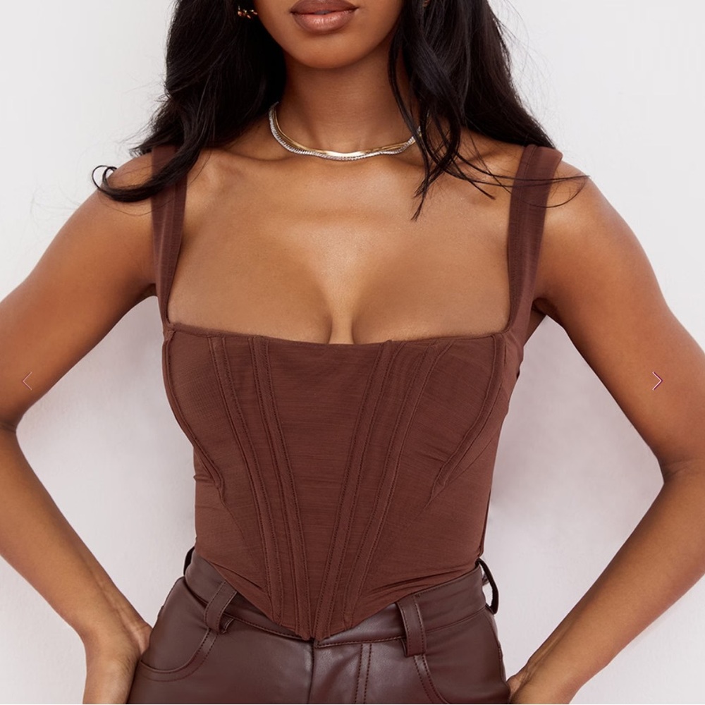 House of CB Ninneta Brown Corset Top